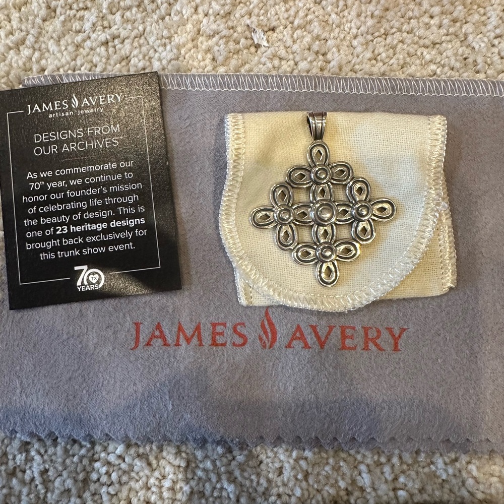 James Avery Silver Efflorescence Cross Pendant Trunk Show Piece